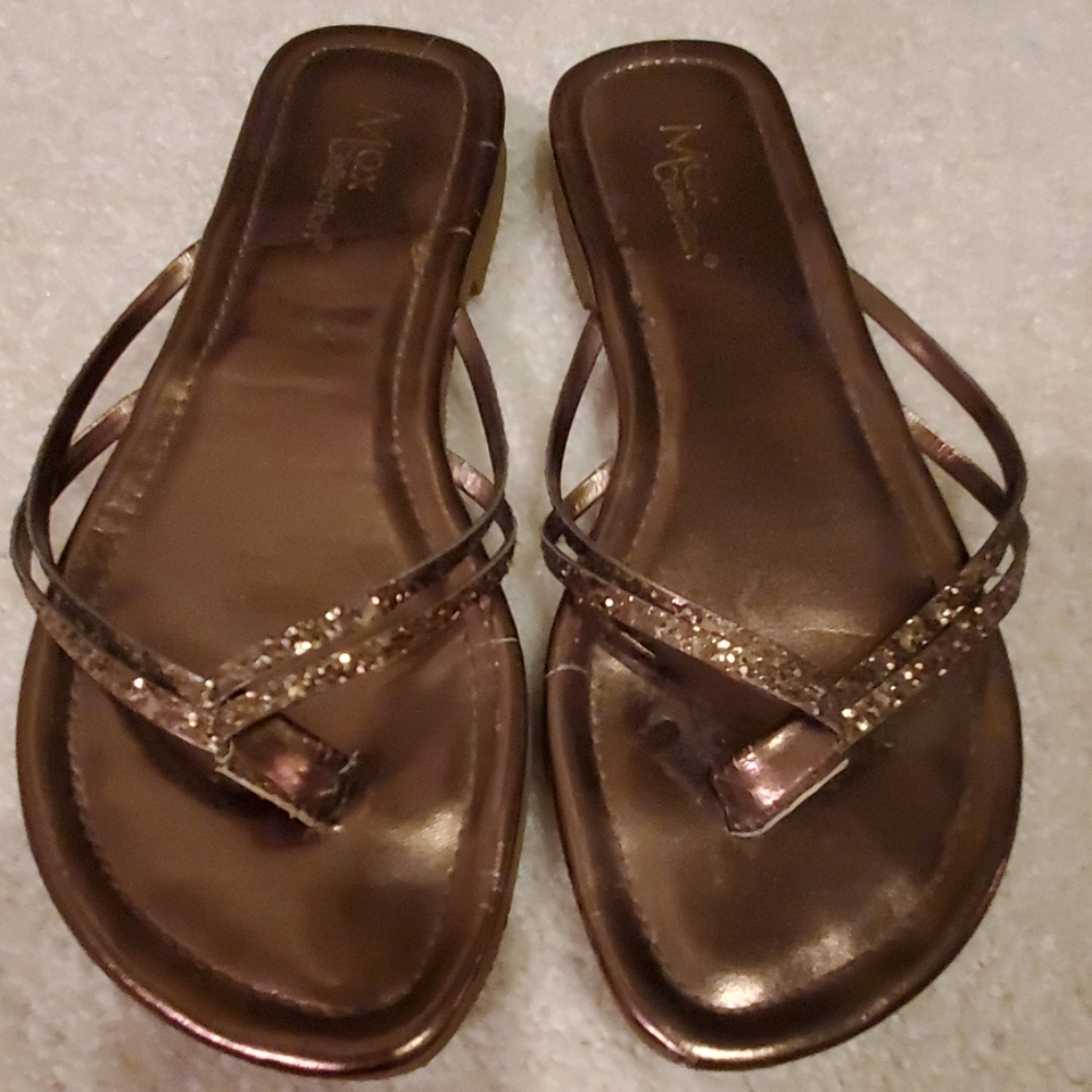 Max Collection Chocolate Sequin Flip Flops